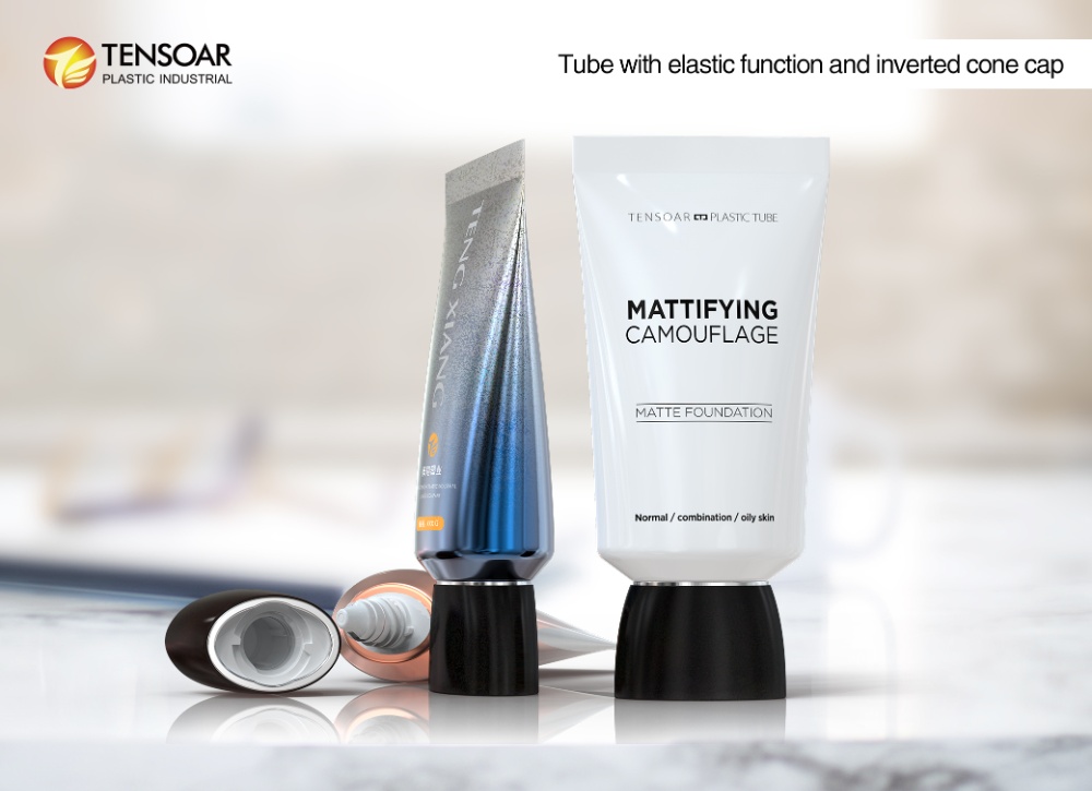 Tube with elastic function and inverted cone cap